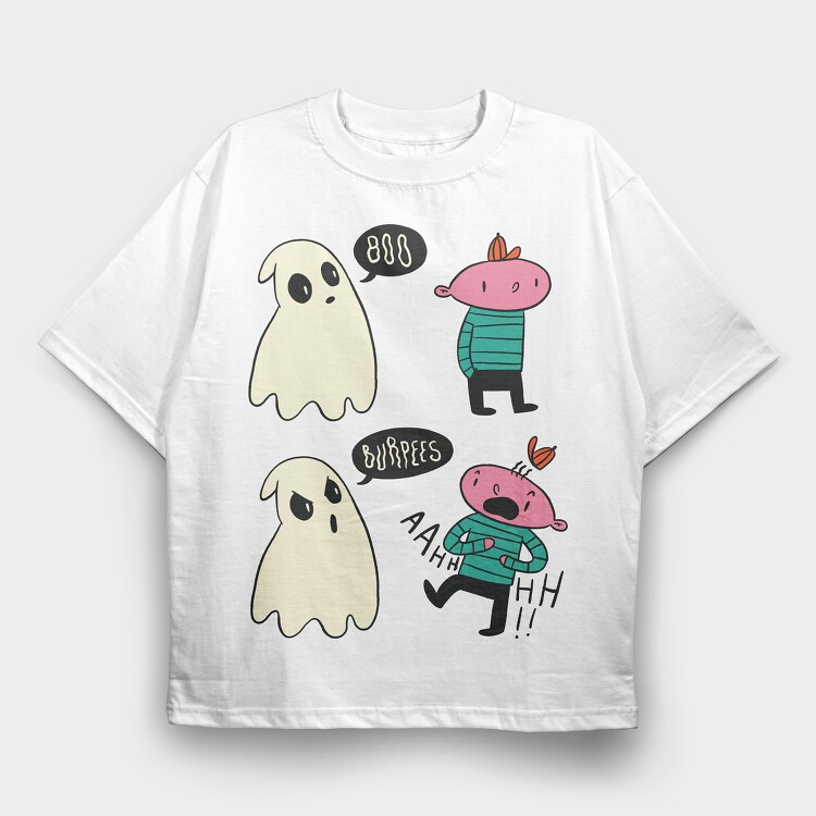 Boo Burpees, Tricou Oversize Barbati (Unisex)