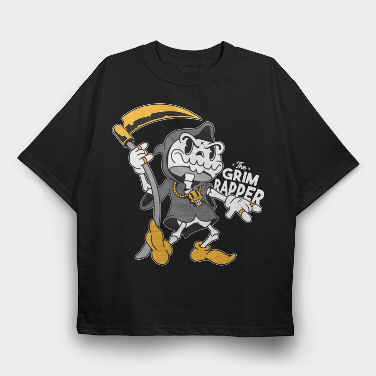 Grim Rapper, Tricou Oversize Barbati (Unisex)