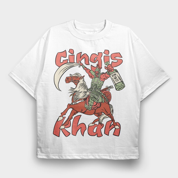 Gingis Khan, Tricou Oversize Barbati (Unisex)