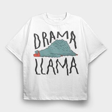 Drama Llama, Tricou Oversize Barbati (Unisex)