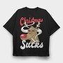 Reindeer Smoking, Tricou Oversize Barbati (Unisex)