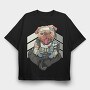 Gamer Pug, Tricou Oversize Barbati (Unisex)