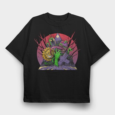 PlantsVSZombies Illustration, Tricou Oversize Barbati (Unisex)