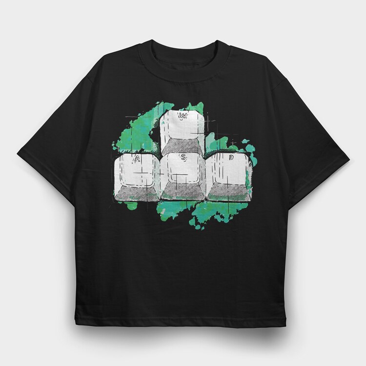 Wasd Keys, Tricou Oversize Barbati (Unisex)