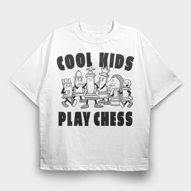 Chess Cartoon, Tricou Oversize Barbati (Unisex)