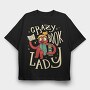 Crazy Book Lady, Tricou Oversize Barbati (Unisex)