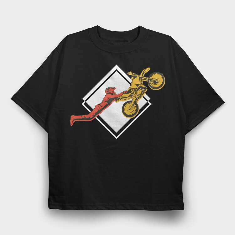 Dirt Bike, Tricou Oversize Barbati (Unisex)