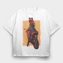 Cat Woman Motorbike, Tricou Oversize Barbati (Unisex)