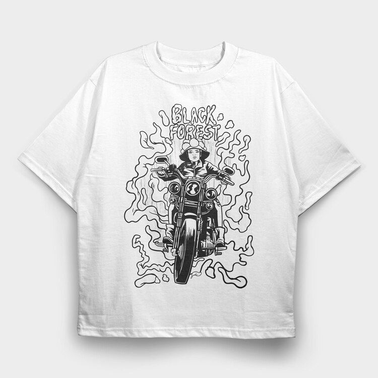 Biker Girl, Tricou Oversize Barbati (Unisex)
