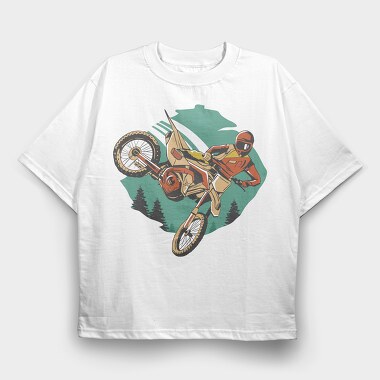 Motorcycle Winter, Tricou Oversize Barbati (Unisex)