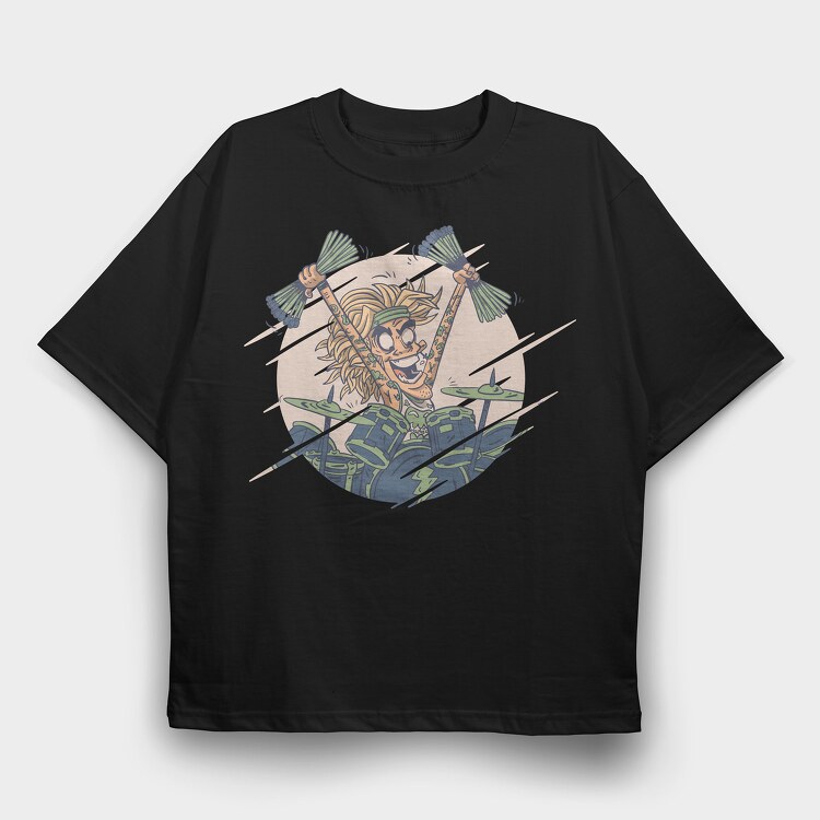 Drums Musician, Tricou Oversize Barbati (Unisex)