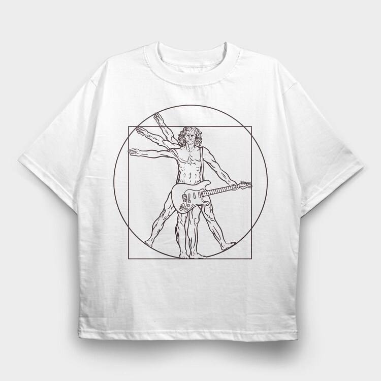 Man Guitar, Tricou Oversize Barbati (Unisex)
