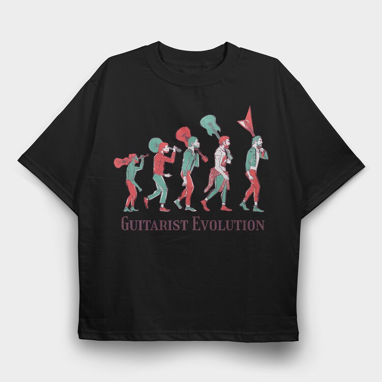 Guitarist Evolution, Tricou Oversize Barbati (Unisex)