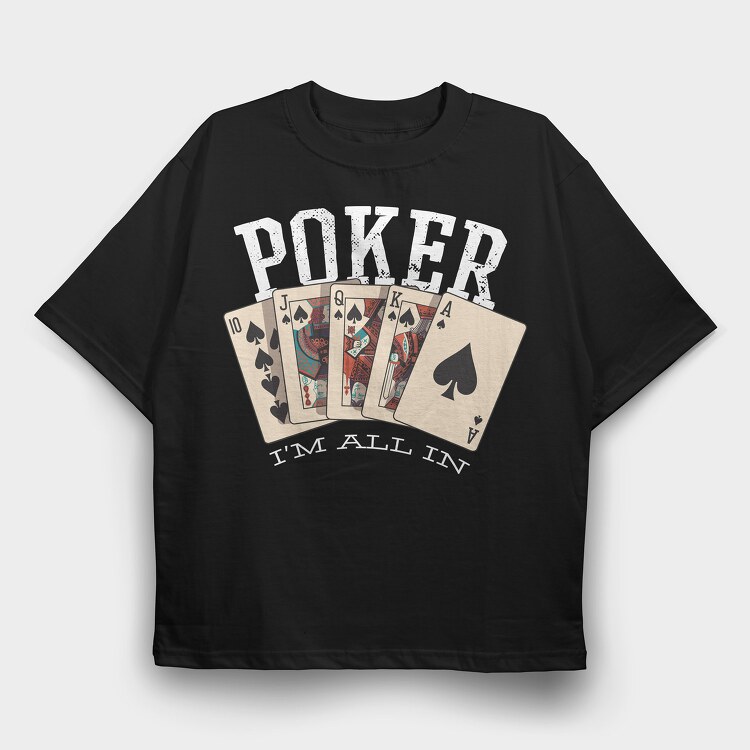 Poker, Tricou Oversize Barbati (Unisex)