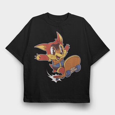 Cartoon Skate, Tricou Oversize Barbati (Unisex)