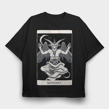 Demon Tarot Card, Tricou Oversize Barbati (Unisex)
