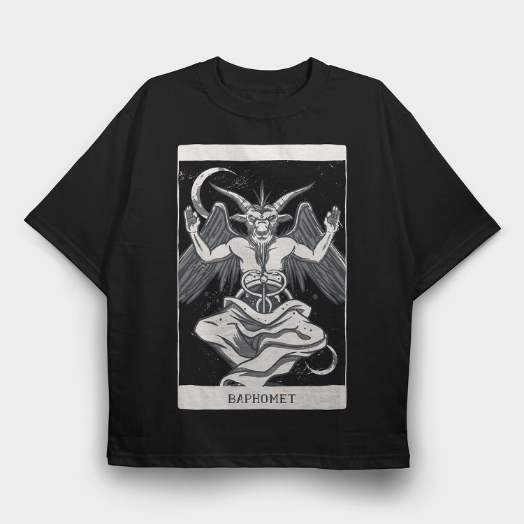 Demon Tarot Card, Tricou Oversize Barbati (Unisex)