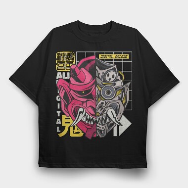Cyber Oni, Tricou Oversize Barbati (Unisex)
