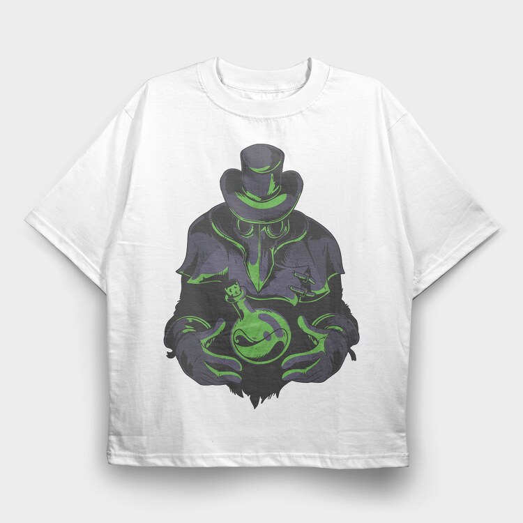 Plague Doctor Alchemy, Tricou Oversize Barbati (Unisex)