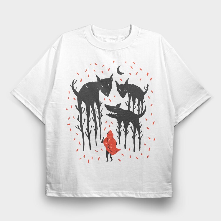 Red Riding Hood, Tricou Oversize Barbati (Unisex)