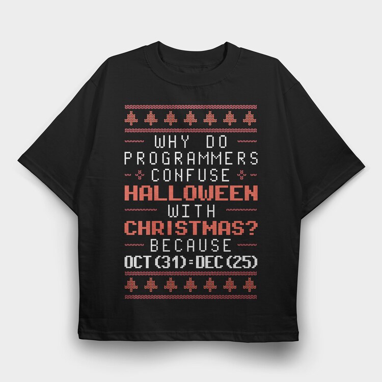 Programmer Halloween, Tricou Oversize Barbati (Unisex)