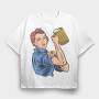 Beer Woman, Tricou Oversize Barbati (Unisex)