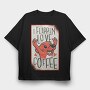 Dog Coffee, Tricou Oversize Barbati (Unisex)