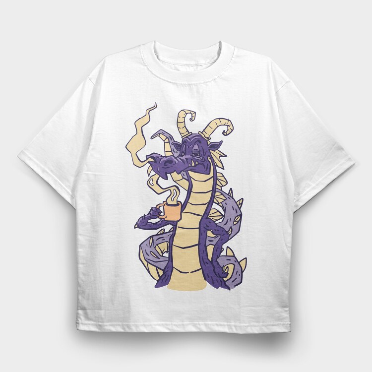 Dragon Coffe, Tricou Oversize Barbati (Unisex)