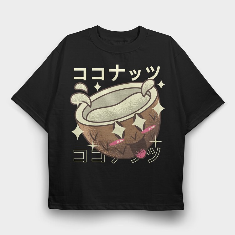 Coconut Crazy Kawaii, Tricou Oversize Barbati (Unisex)