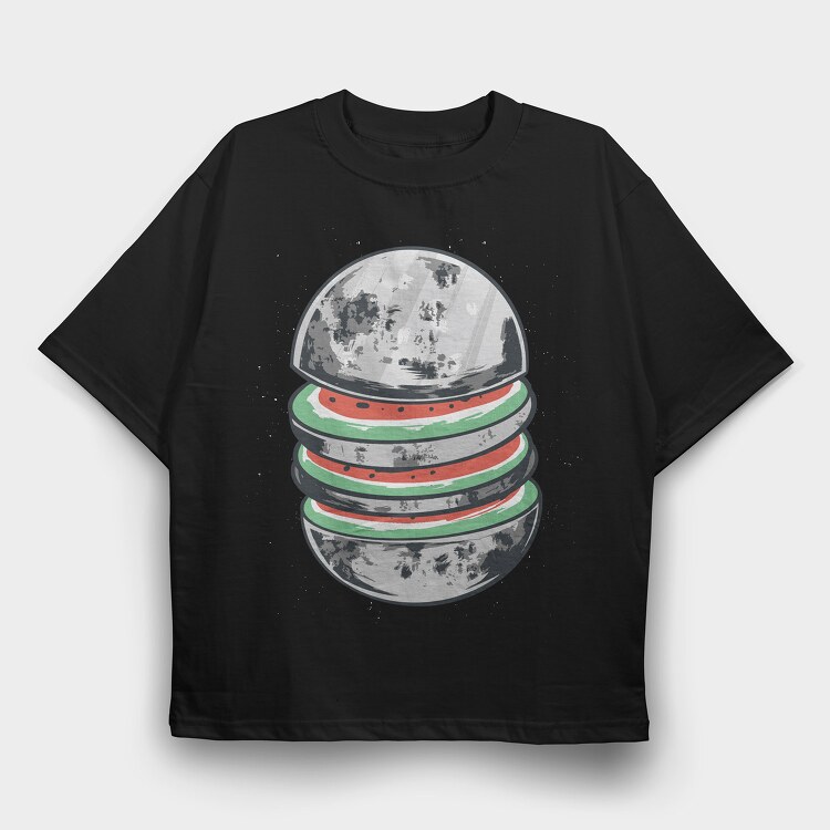 Moon Watermelon, Tricou Oversize Barbati (Unisex)