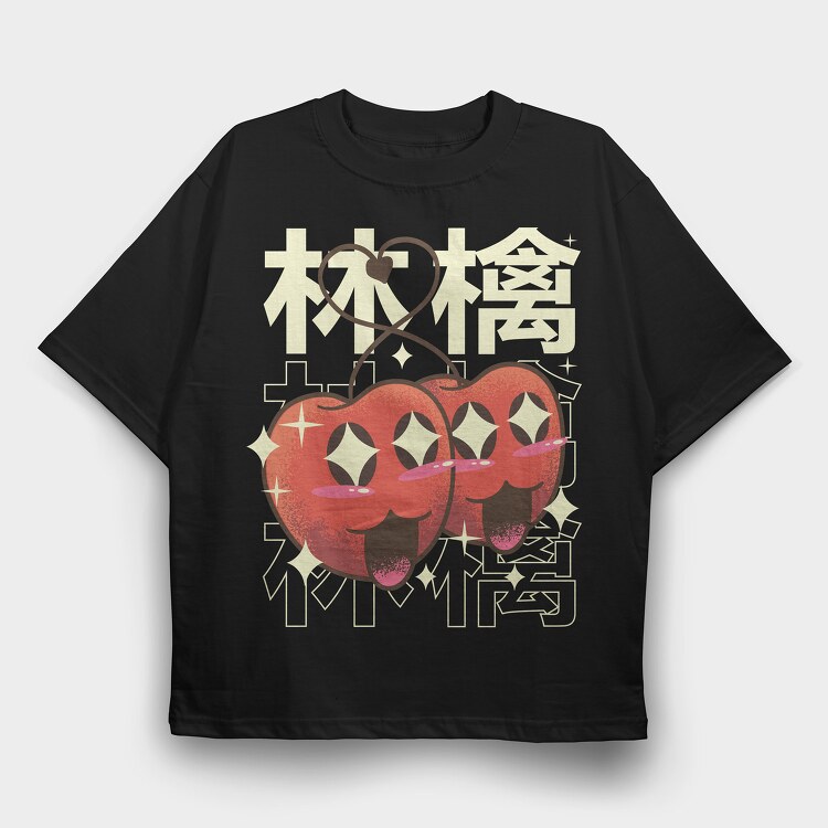 Apple Crazy Kawaii, Tricou Oversize Barbati (Unisex)