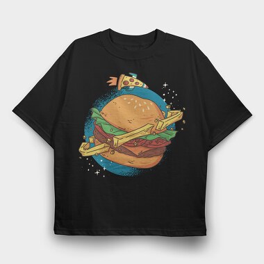 Burger Planet, Tricou Oversize Barbati (Unisex)