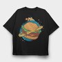 Burger Planet, Tricou Oversize Barbati (Unisex)