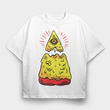 Illuminati Pizza, Tricou Oversize Barbati (Unisex)