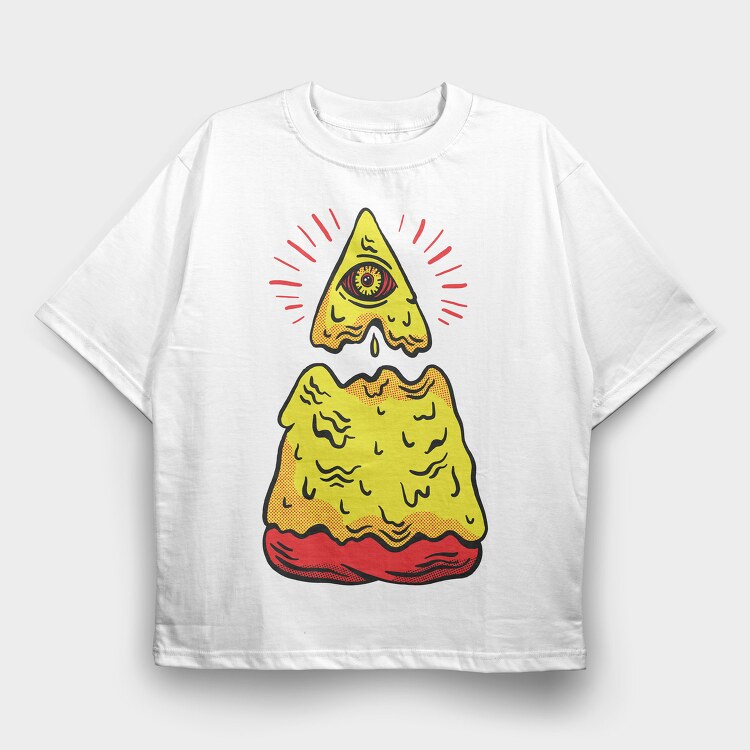 Illuminati Pizza, Tricou Oversize Barbati (Unisex)