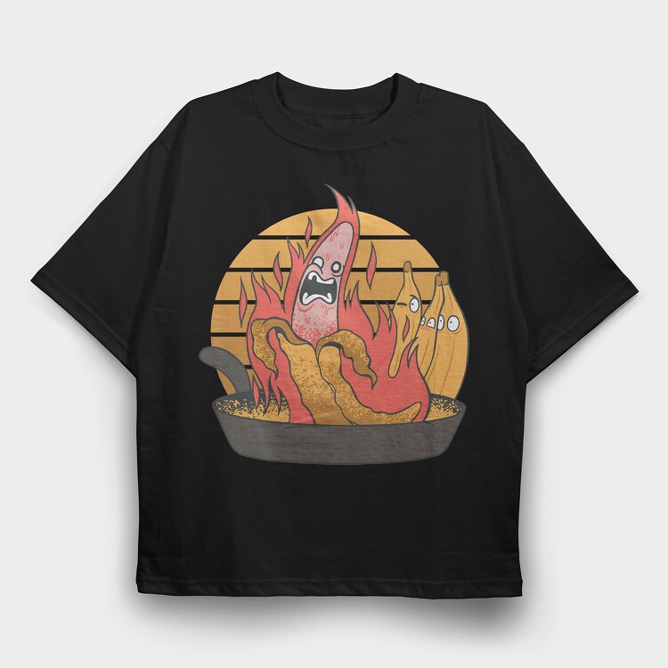 Banana Fire, Tricou Oversize Barbati (Unisex)