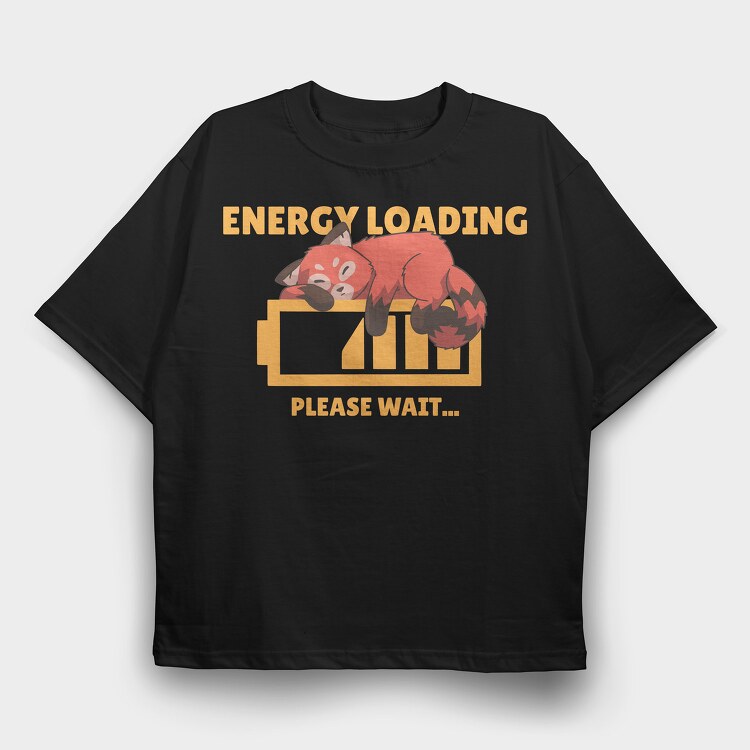 Red Panda Energy Loading, Tricou Oversize Barbati (Unisex)