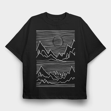 Mountains 3d, Tricou Oversize Barbati (Unisex)