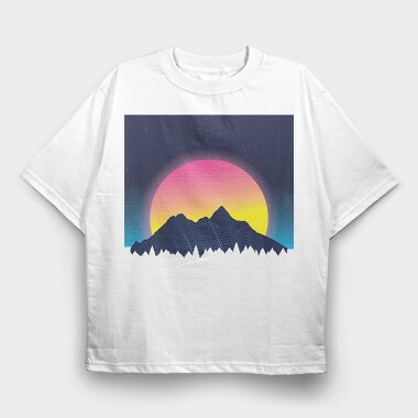 Neon Landscape, Tricou Oversize Barbati (Unisex)