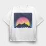 Neon Landscape, Tricou Oversize Barbati (Unisex)