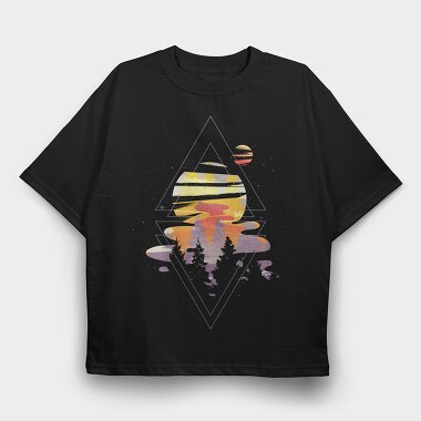 Galaxy Watercolor, Tricou Oversize Barbati (Unisex)