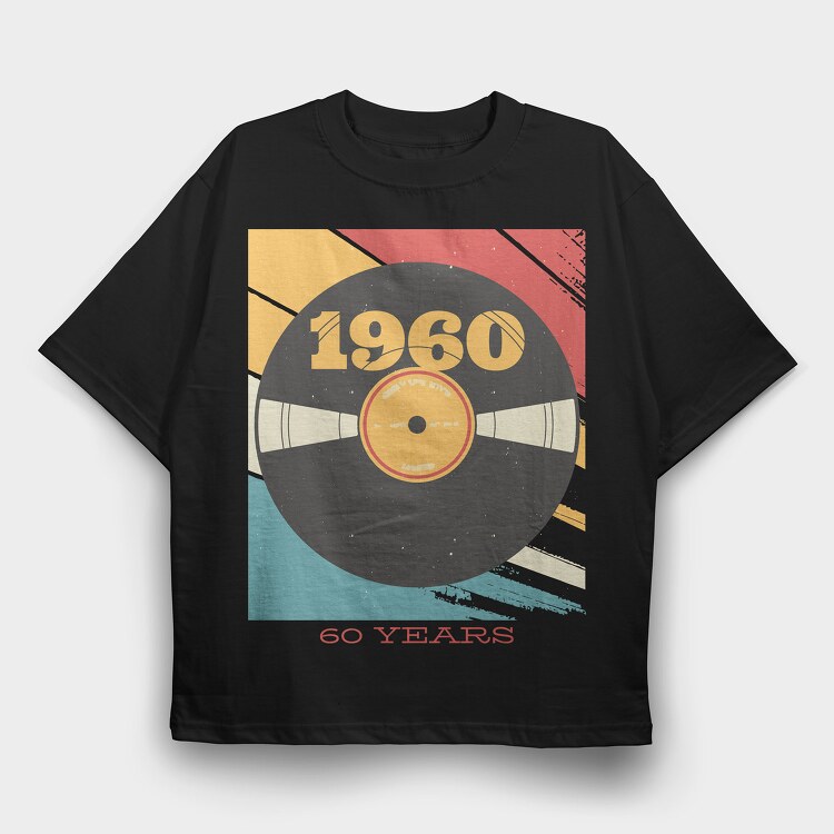 Vynil 60's, Tricou Oversize Barbati (Unisex)