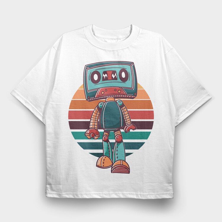 Cassette Robot, Tricou Oversize Barbati (Unisex)