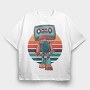 Cassette Robot, Tricou Oversize Barbati (Unisex)