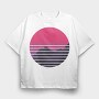 Retro Mountain, Tricou Oversize Barbati (Unisex)