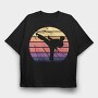 Martial Arts Retro Sunset, Tricou Oversize Barbati (Unisex)