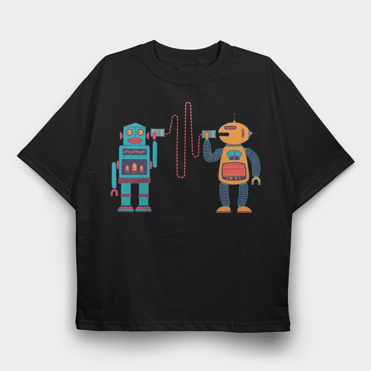 Robots Walkie Talkie, Tricou Oversize Barbati (Unisex)