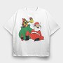 Drunk Santa, Tricou Oversize Barbati (Unisex)