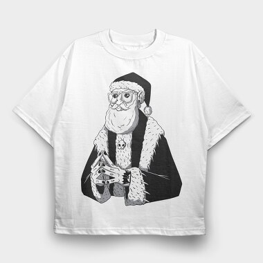 Goth Santa, Tricou Oversize Barbati (Unisex)