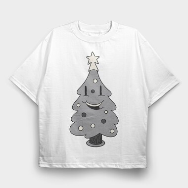 Christmas Tree Retro, Tricou Oversize Barbati (Unisex)